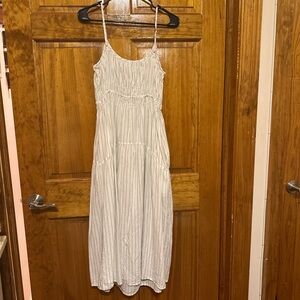 Uniqlo White Striped Dress